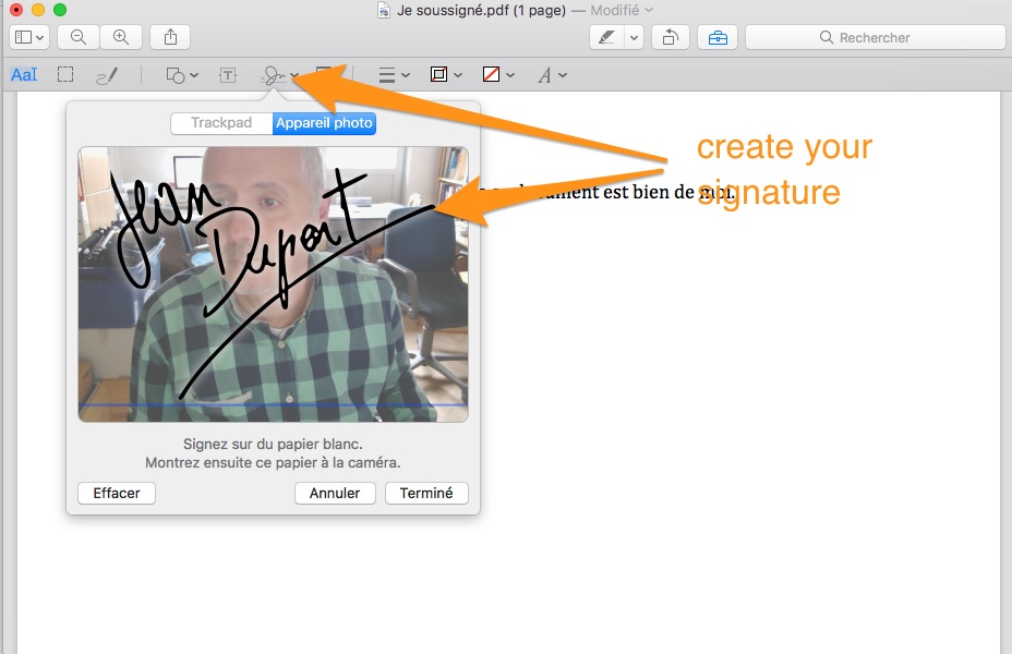 how to insert signature in pdf without scanner